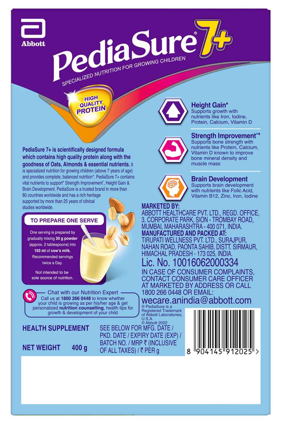 PediaSure Vanilla Drink Mix | For 7+ years Kids