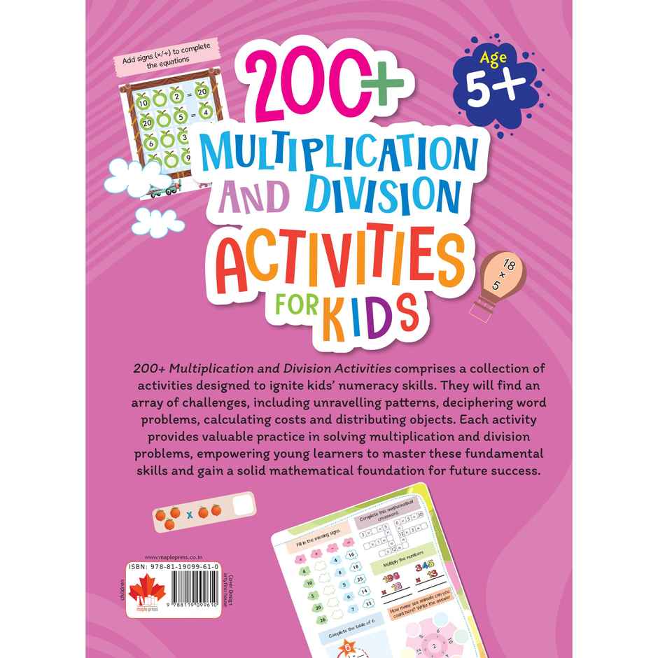 Math Activity Book for Kids | 200+ Multiplication and Division for Age 5+ Years | Math Activities