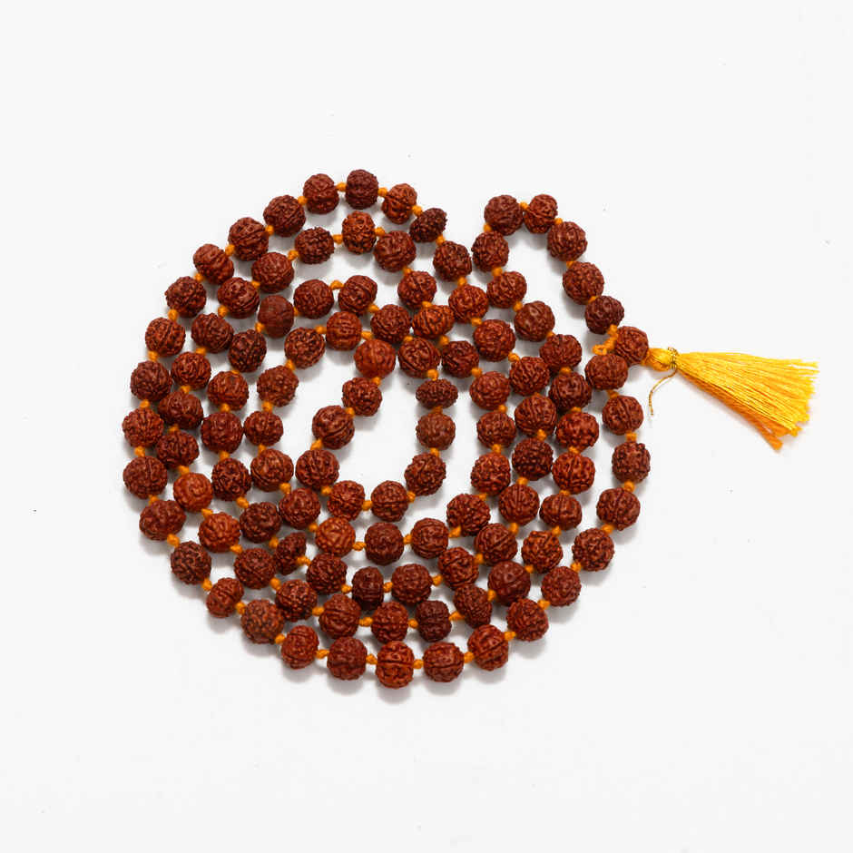 Pure Rudraksha Mala | 7 mm Beads | with Ganti & Certificate | Svasti