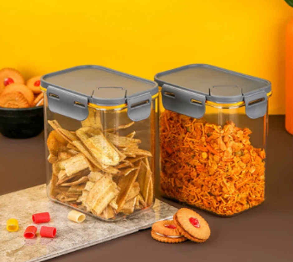YELLOCUT Plastic Container Set | Transparent - 1100 ml