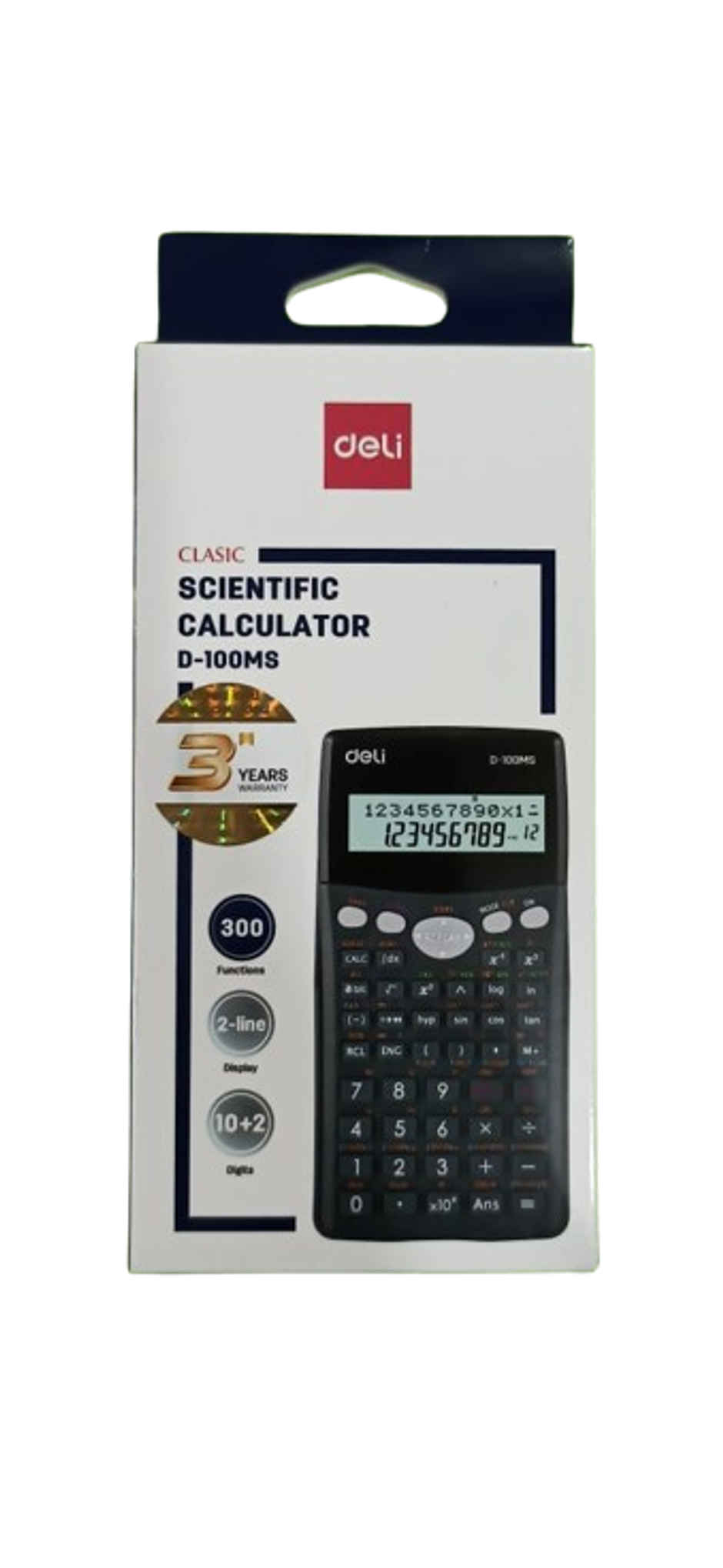 Deli ED-100MS -12 Digit Calculator, Dual Power, Scientific Calculator, Grey