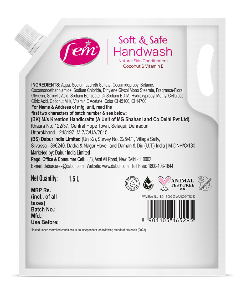 Dabur Fem Floral Bouquet Soft & Safe Handwash