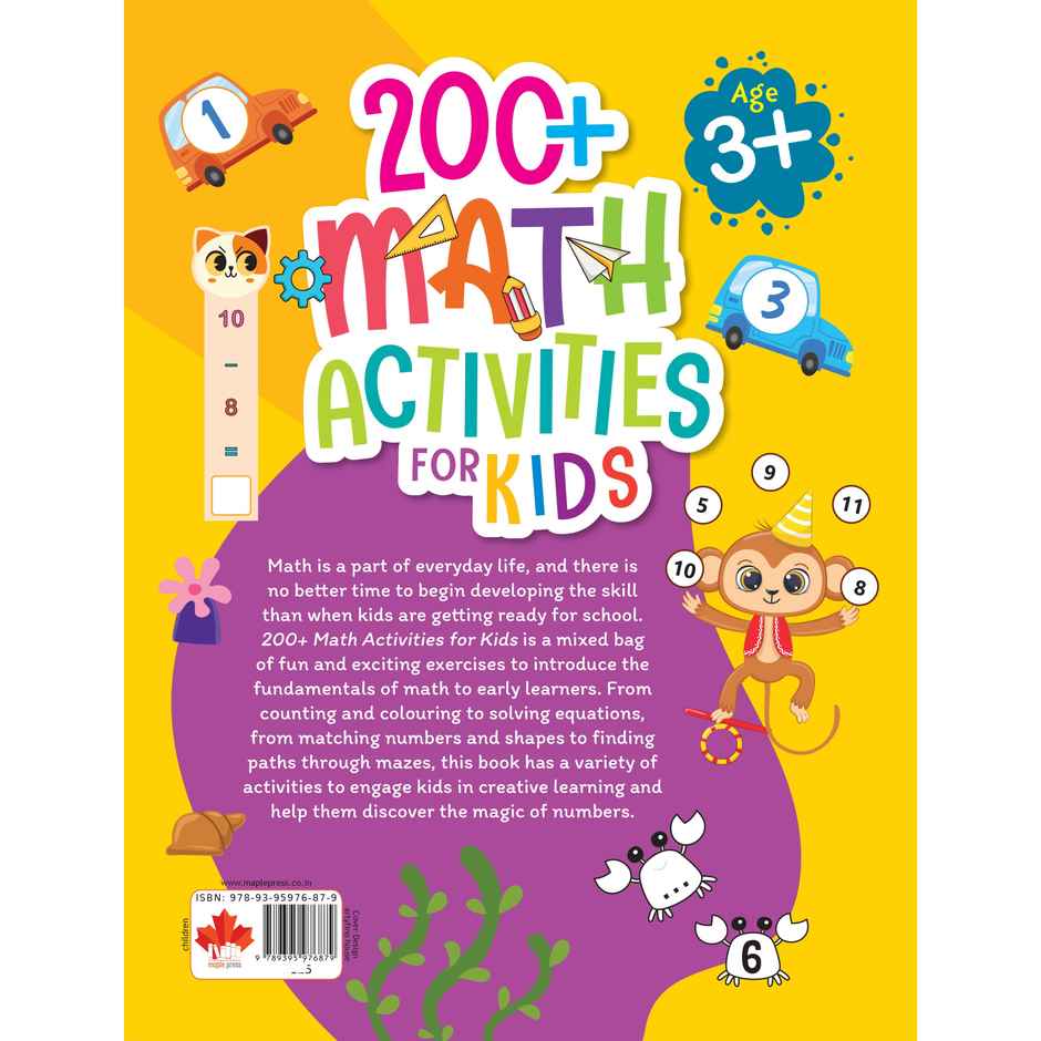 Math Activity Book for Kids - 200+ Activities for Age 3+ Years - Counting - Addition - Subtraction