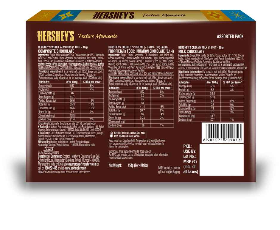 Hershey's Festive Moments Chocolate Bar Assorted