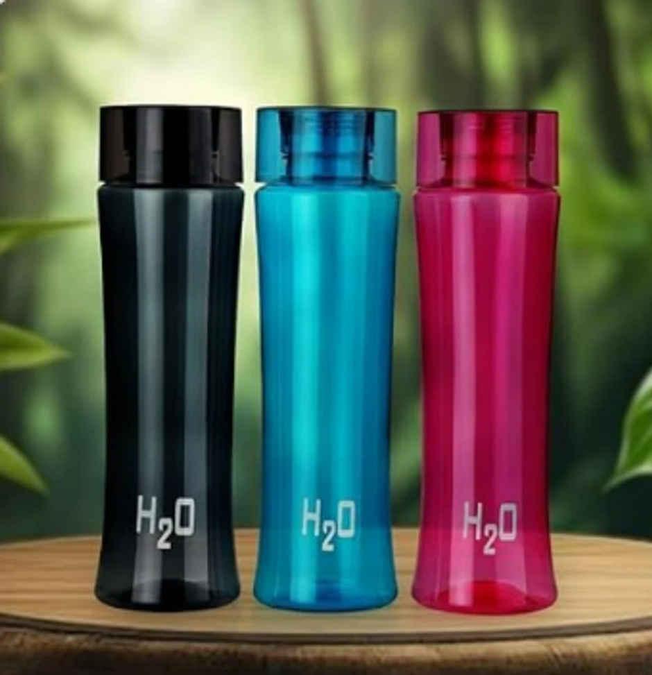 YELLOCUT H2O Round Unbreakable Plastic Bottle | Multicolour | 1 L