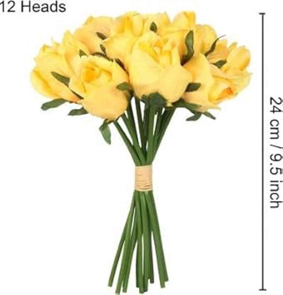TIED RIBBONS Artificial Rose Bunch | Yellow