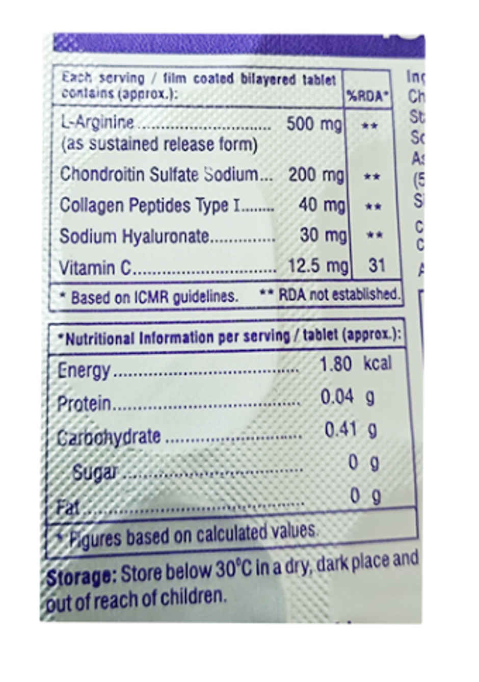 Tendocare Forte Tablet With L-Arginine, Collagen, Sodium Hyaluronate, Chondroitin & Vitamin C
