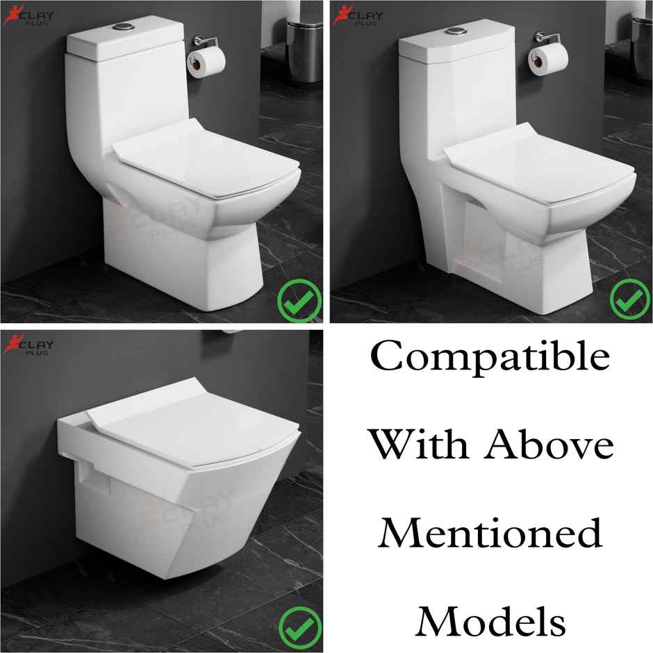 Clayplus 735 - Polypropylene Soft Close Slim Hydraulic Toilet Seat Cover