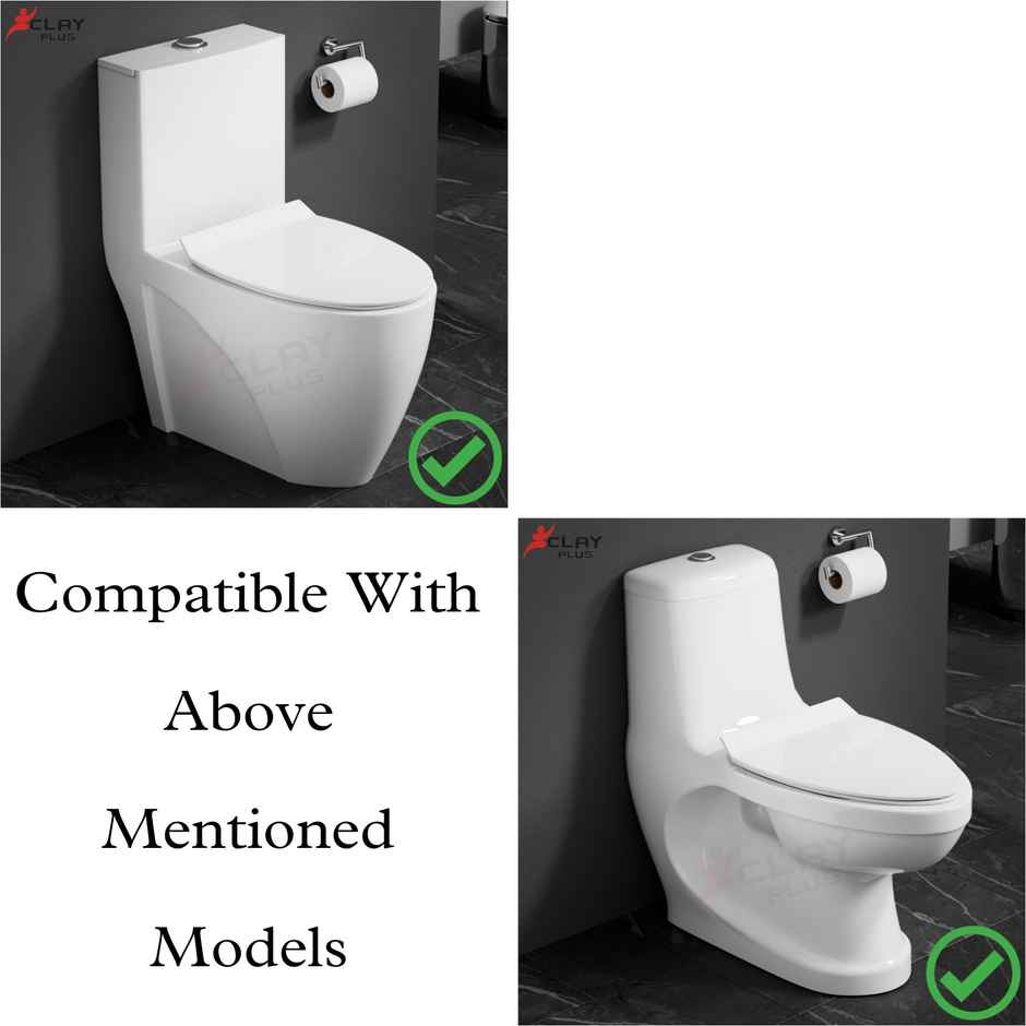 Clayplus 792 - Polypropylene Soft Close Slim Hydraulic Toilet Seat Cover