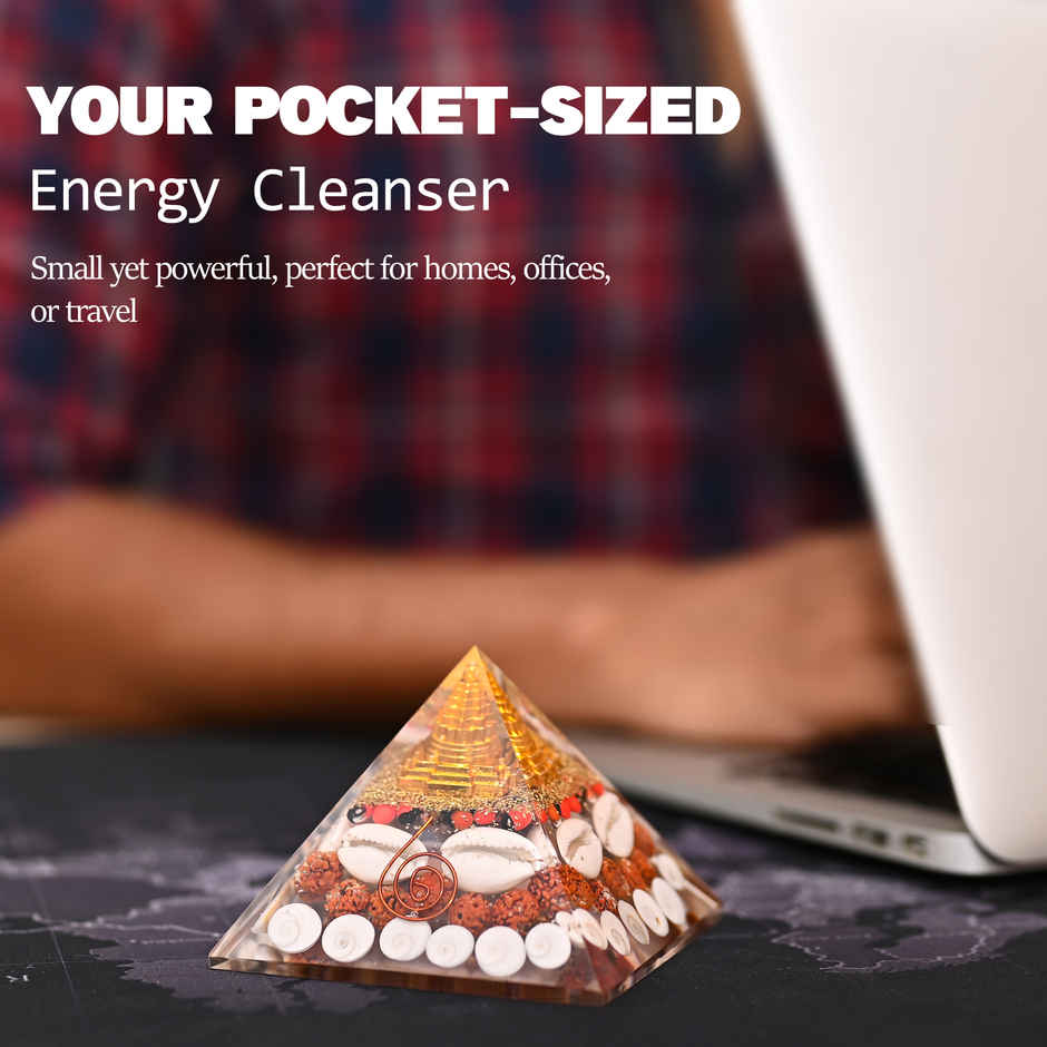 Shree Yantra Pyramid | Original Gomti Chakra Vastu Item for Home & Office Spiritual Gift | HINDCRAFT