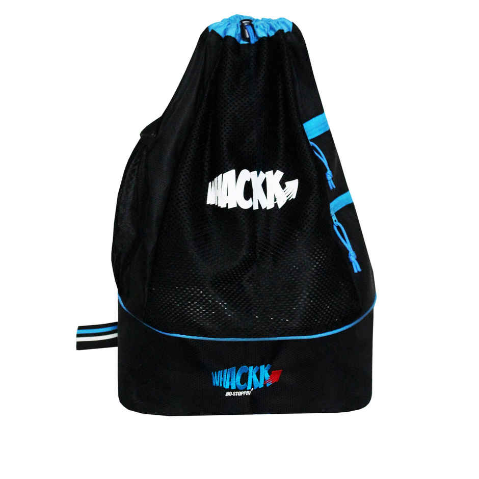 Whackk Unisex Brand Logo Polyester 21 L Shoulder Handle Backpack | Black and Blue - 47 cm