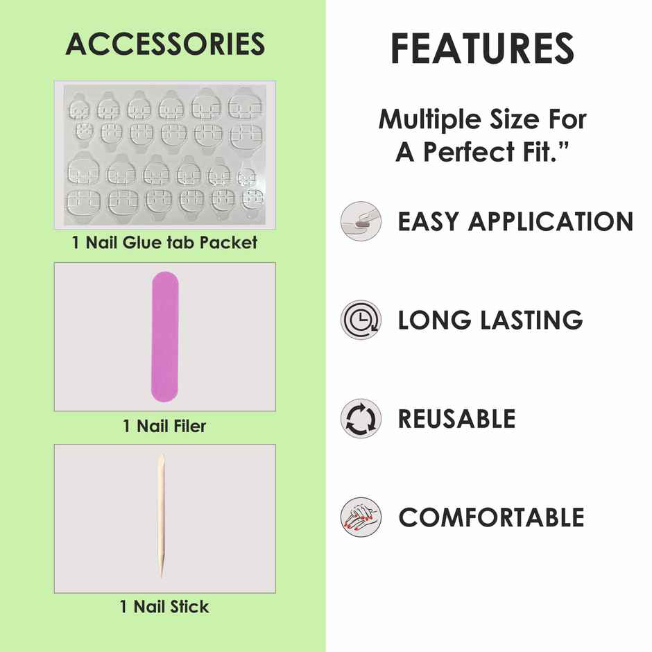 Shills Professional Reusable Almond Press On Nails | SPN-690