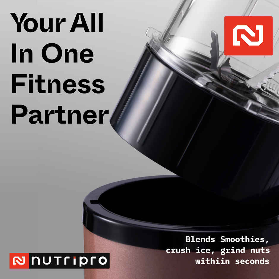 NUTRIPRO Nutri Blender Juicer Mixer Grinder 500W- 2 Jars & 1 Blade | Gold