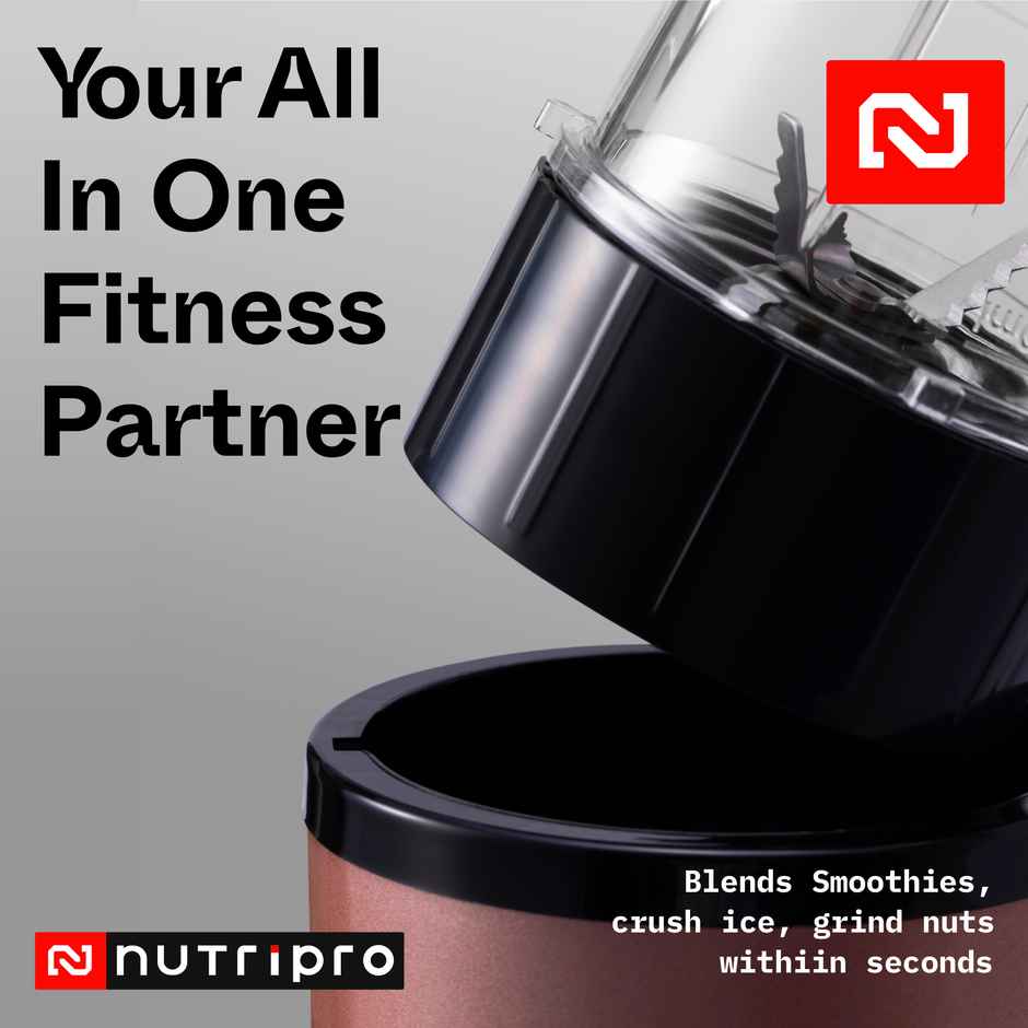 NUTRIPRO Nutri Blender Juicer Mixer Grinder 500W- 3 Jars & 2 Blades | Gold