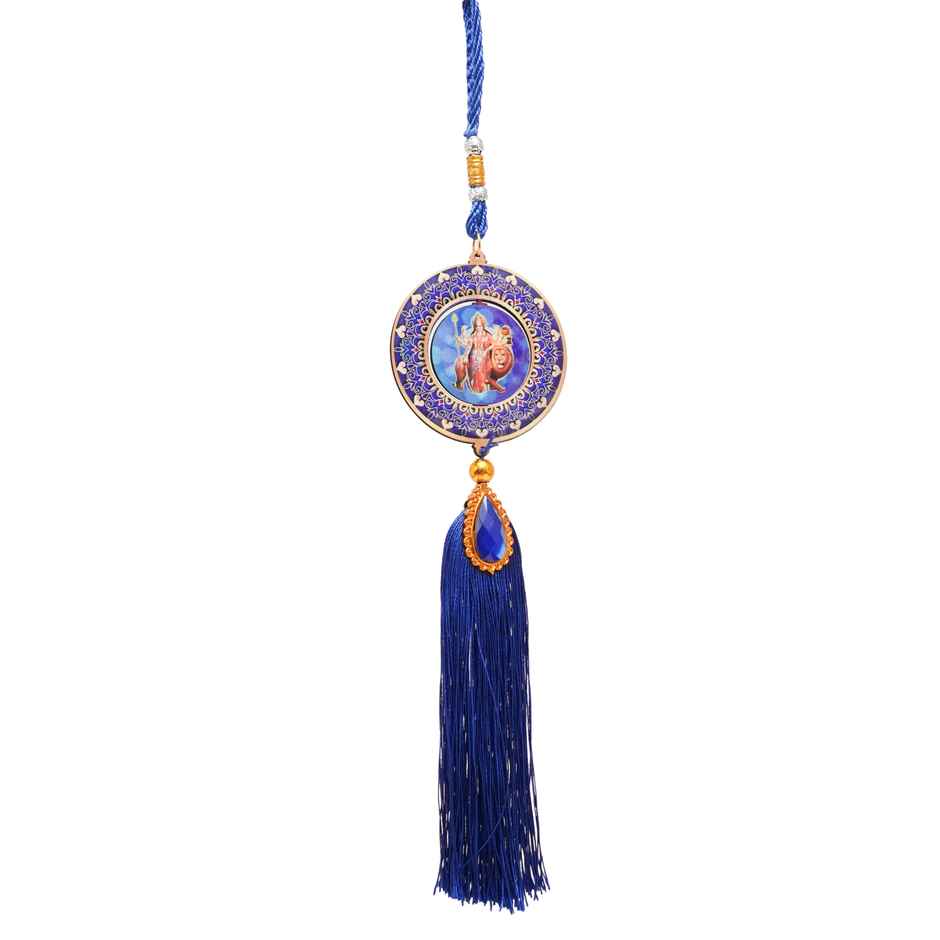 Divine Vibes Round Designer Durga Ji Car Dashboard Hanging