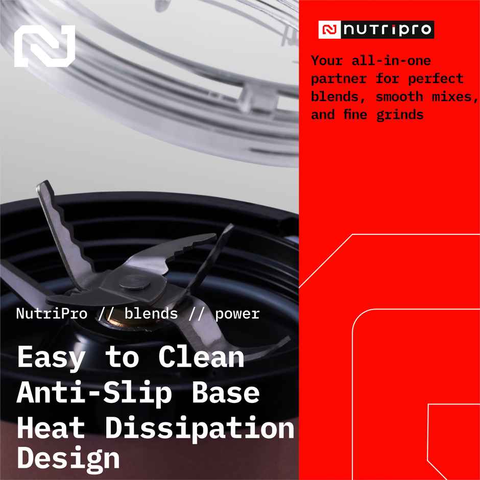 NUTRIPRO Nutri Blender Juicer Mixer Grinder 500W- 3 Jars & 2 Blades | Gold