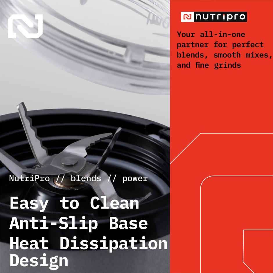 NUTRIPRO Nutri Blender Juicer Mixer Grinder 500W- 2 Jars & 1 Blade | Silver