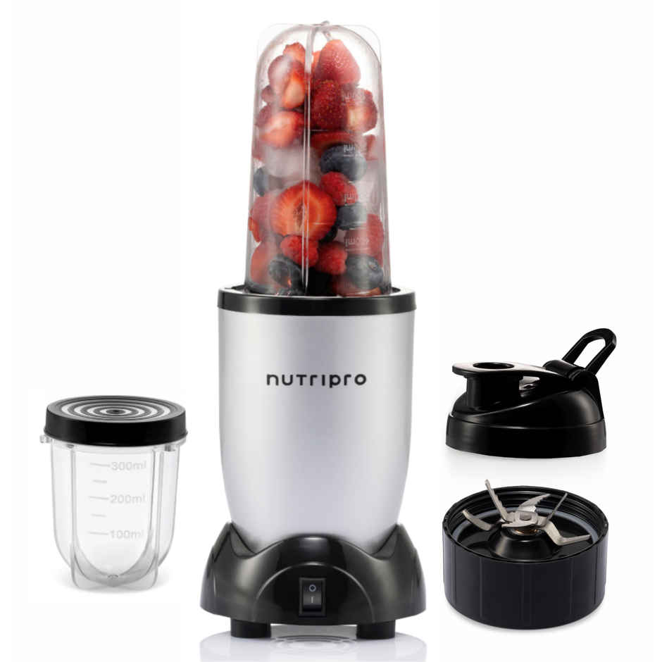 NUTRIPRO Nutri Blender Juicer Mixer Grinder 500W- 2 Jars & 1 Blade | Silver