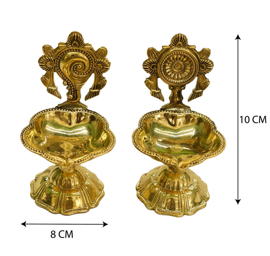 Chakra Shankh Diya Set | Pujashree