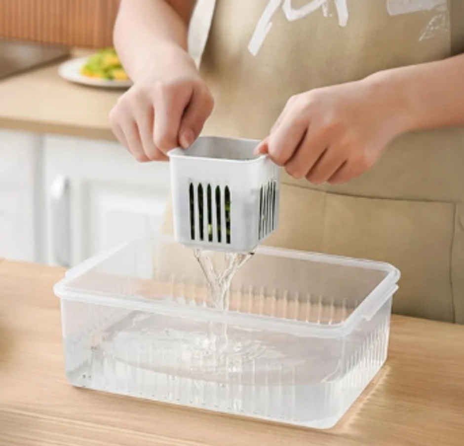 YELLOCUT Fridge Plastic Storage Box | White - 2 L