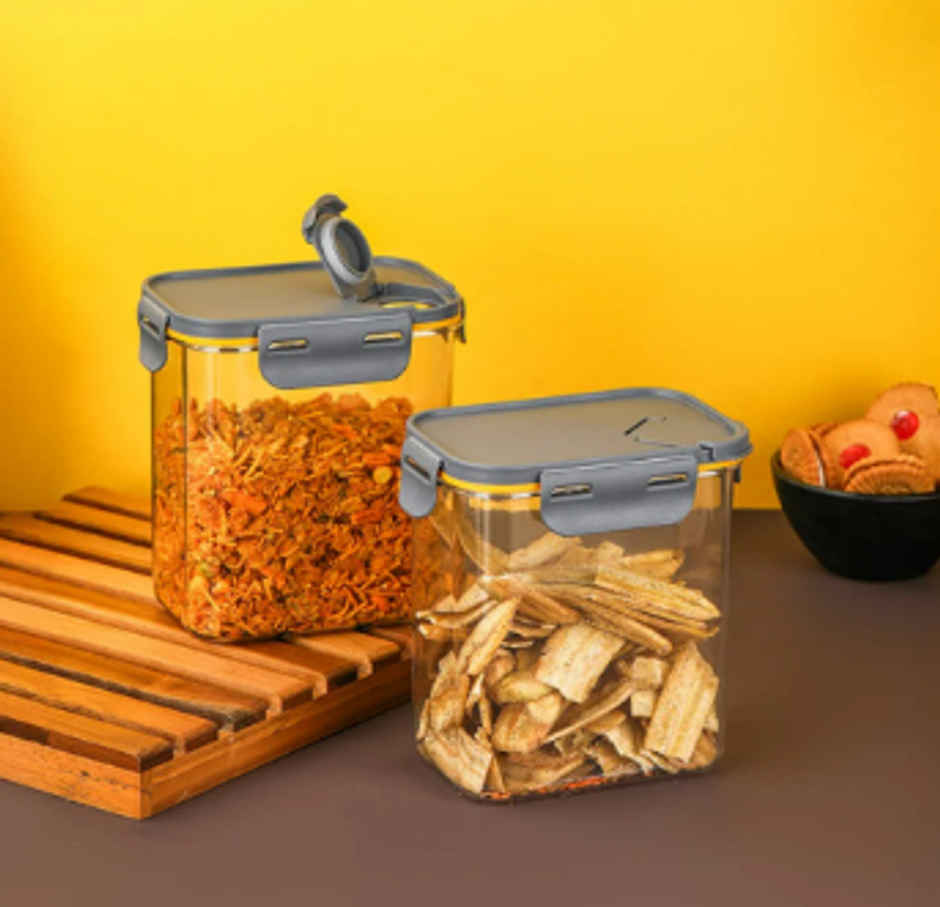 YELLOCUT Plastic Container Set | Transparent - 1100 ml