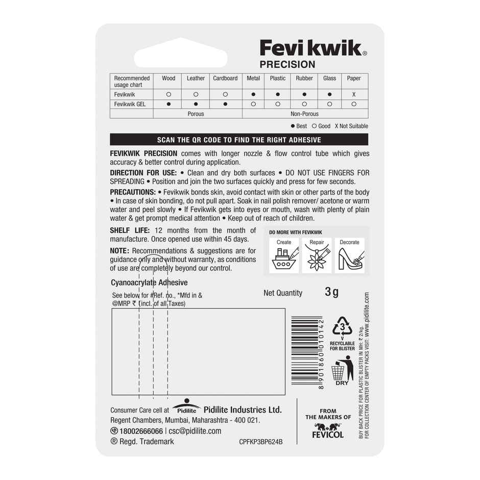 Fevikwik Instant Adhesive (3 gm)