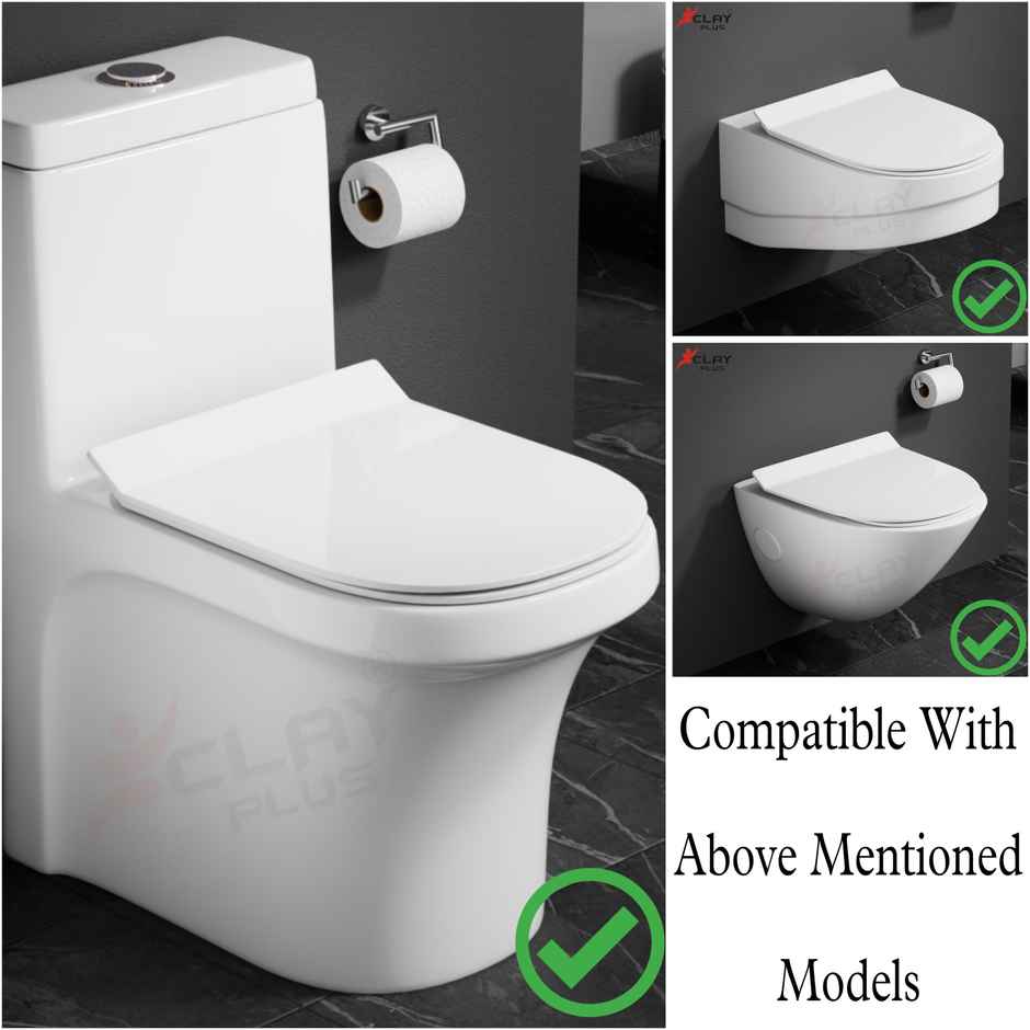 Clayplus 740 - Polypropylene Soft Close Slim Hydraulic Toilet Seat Cover
