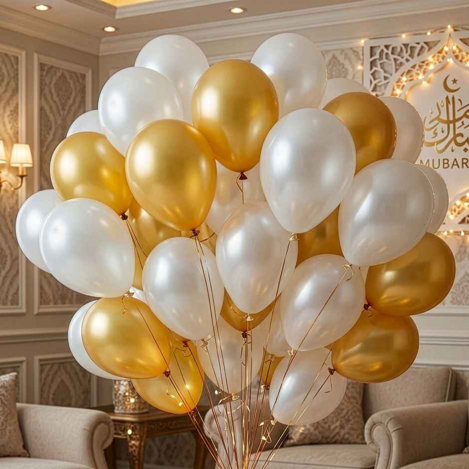 White and Golden Balloons Pack | Propcon