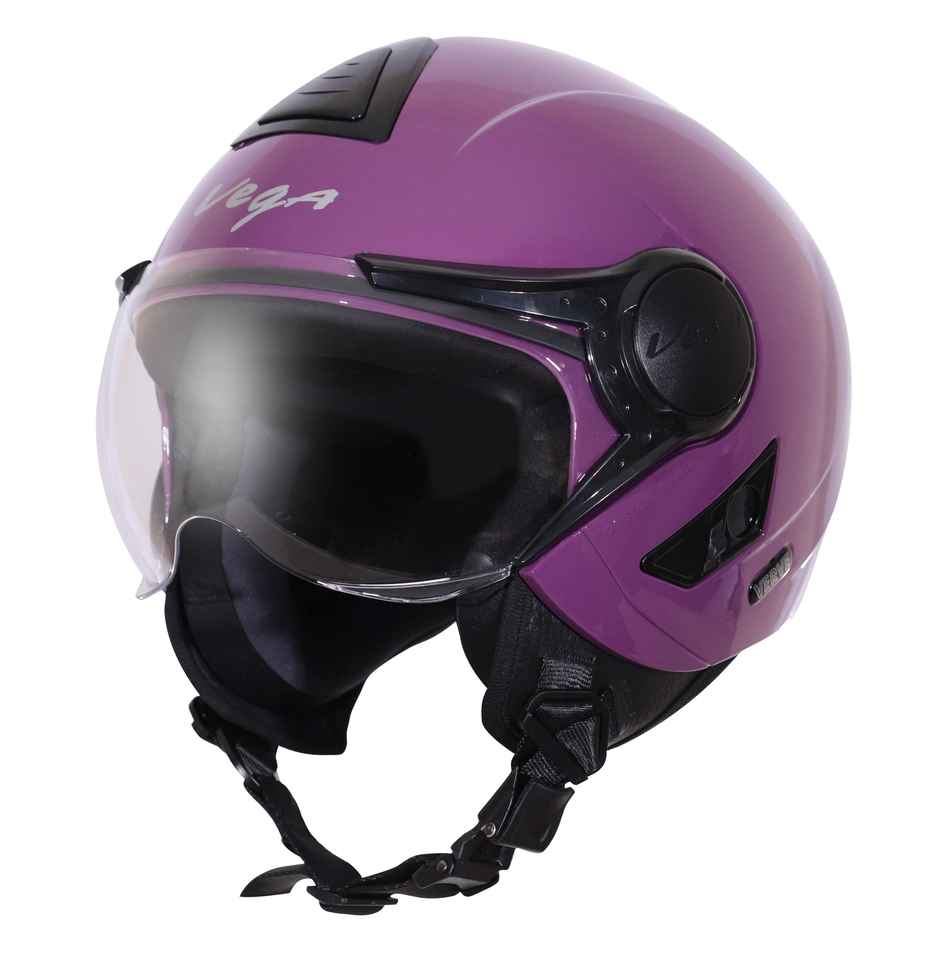 Vega Verve Lightweight Open Face Helmet for Women- Purple Helmet - S