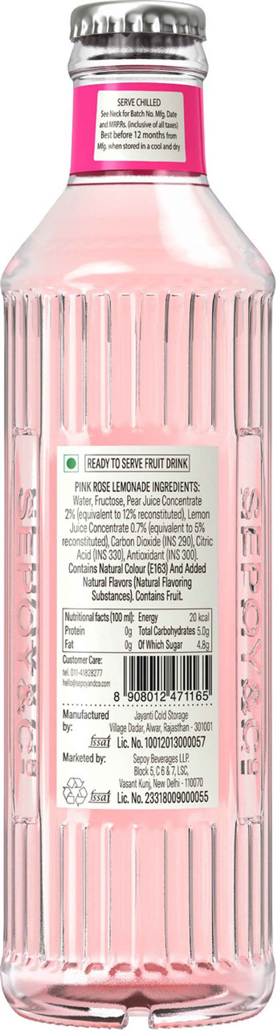 Sepoy & Co. Pink Rose Lemonade | Floral & Refreshing
