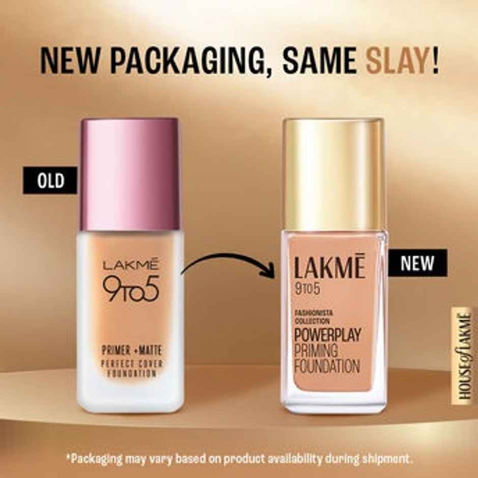 Lakme 9To5 Powerplay Priming Foundation Built In Primer Long-Lasting Spf 20 - Warm Light