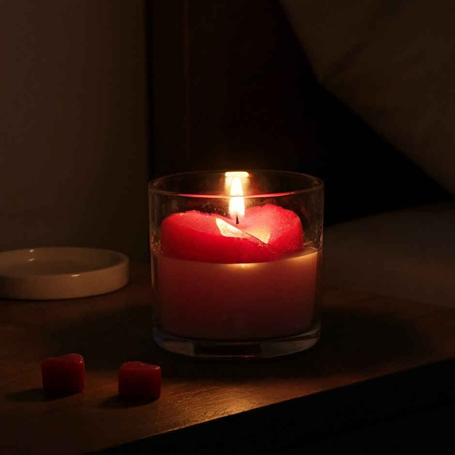 3D Valentine Heart Candle in a Jar | Oye Happy