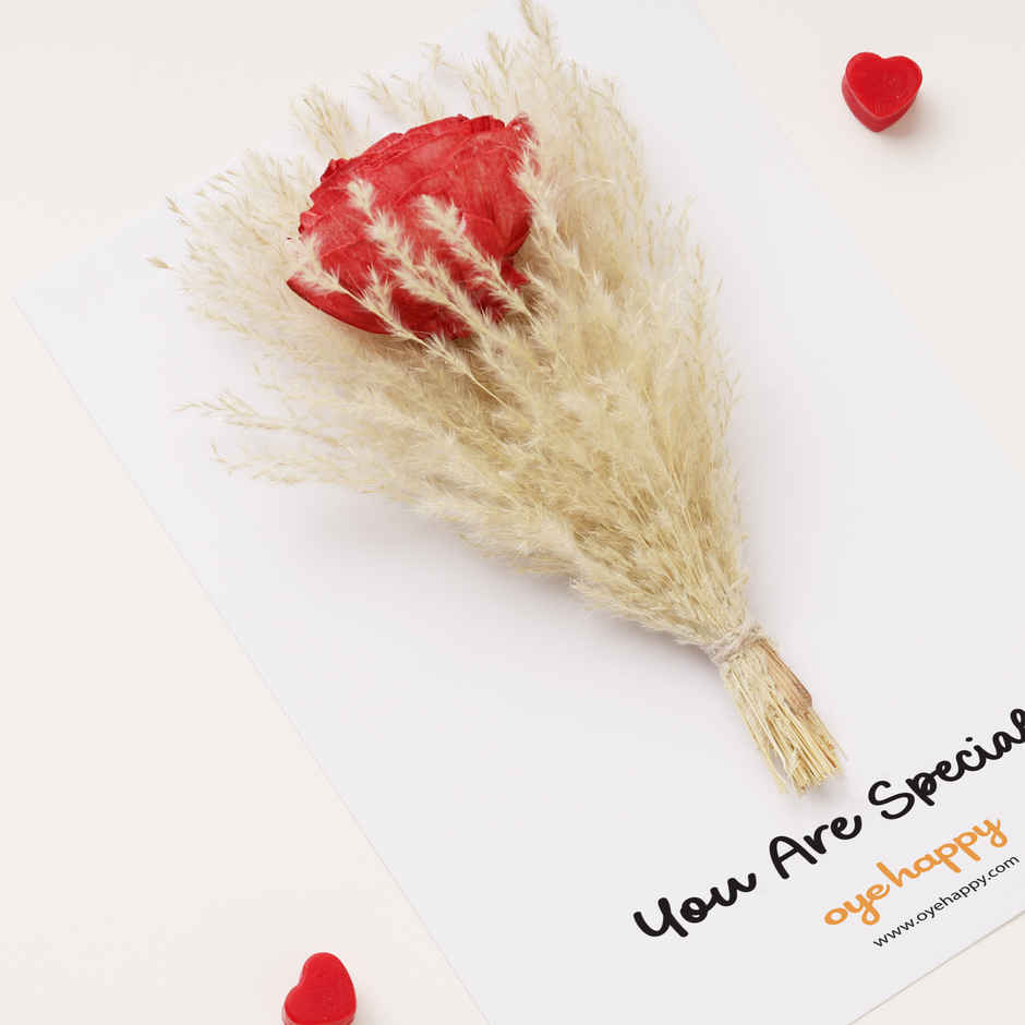 Bouquet Card with Real Preserved Flowers | Greeting Card | Oye Happy