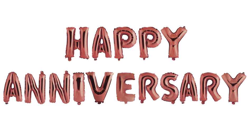 Happy Anniversary Foil Balloon Assorted Colour, Pack of 16 Letters Balloons