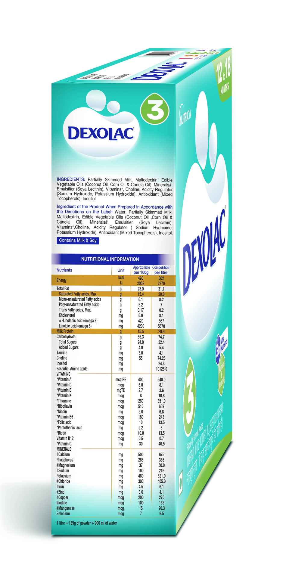 Dexolac Follow Up Formula Powder For Babies - Stage 3 (12 To 18 Months)