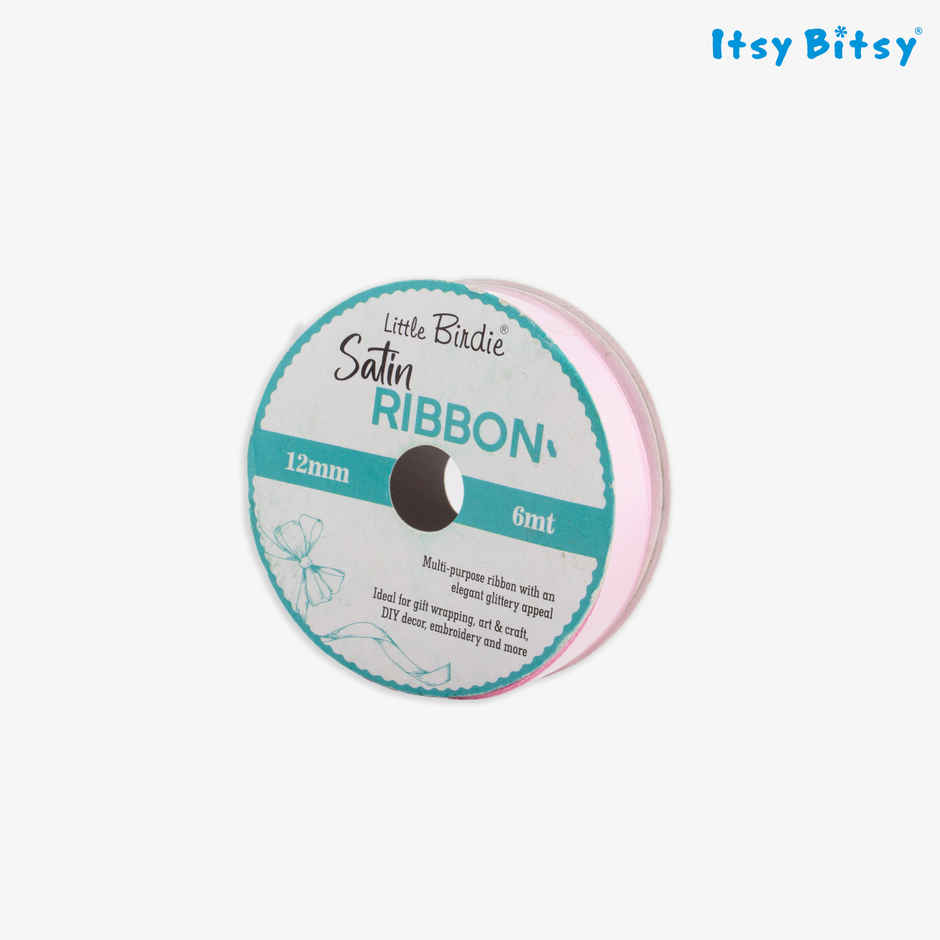 Itsy Bitsy Satin Ribbon | 12 mm | Baby Pink | 6 m | 1 Roll | LB