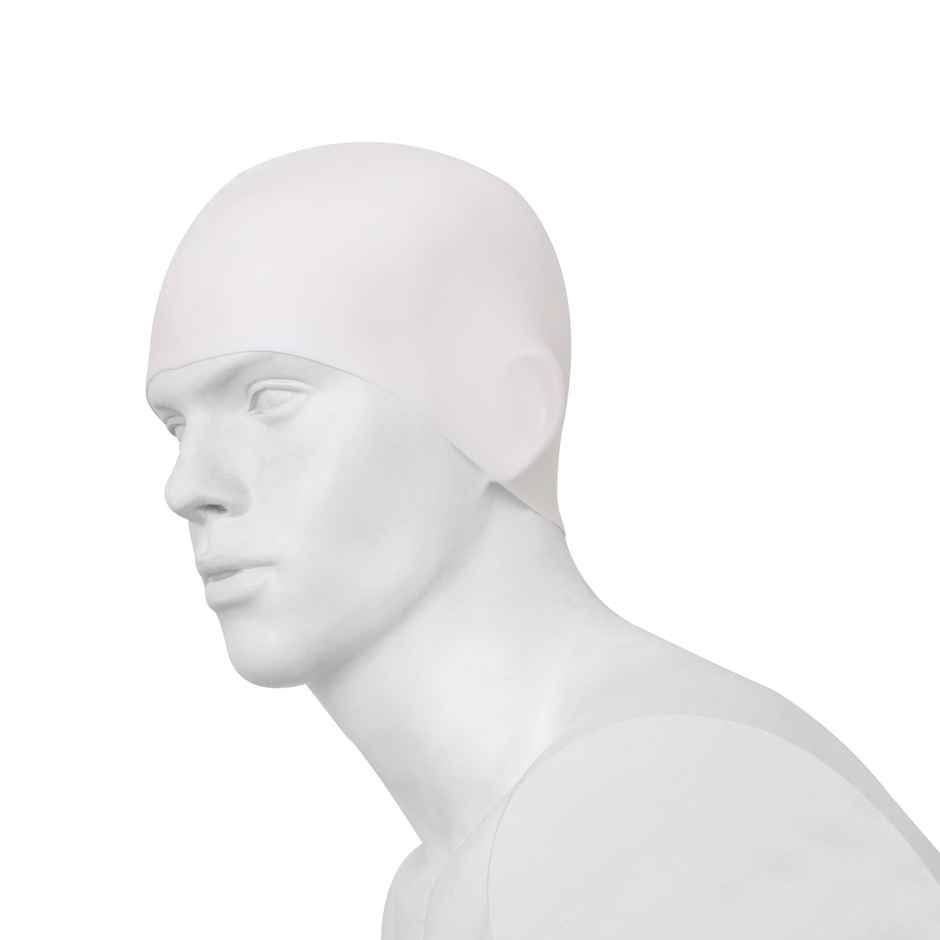 Nivia Classic Silicone AduLiter Swimming Cap - White