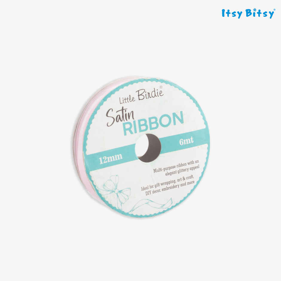 Itsy Bitsy Satin Ribbon | 12 mm | Baby Pink | 6 m | 1 Roll | LB