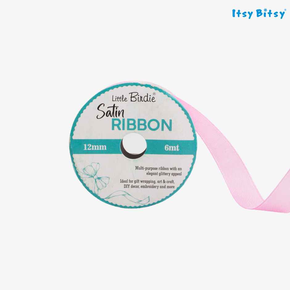 Itsy Bitsy Satin Ribbon | 12 mm | Baby Pink | 6 m | 1 Roll | LB