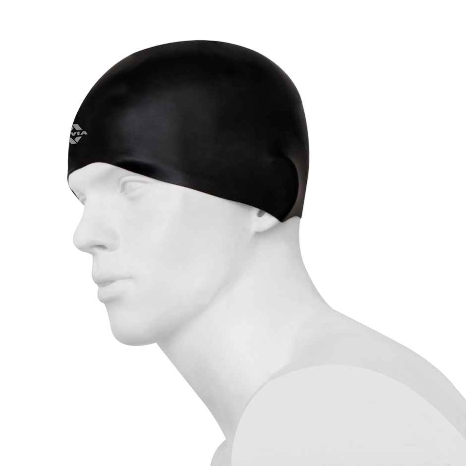 Nivia Classic Silicone AduLiter Swimming Cap - Black