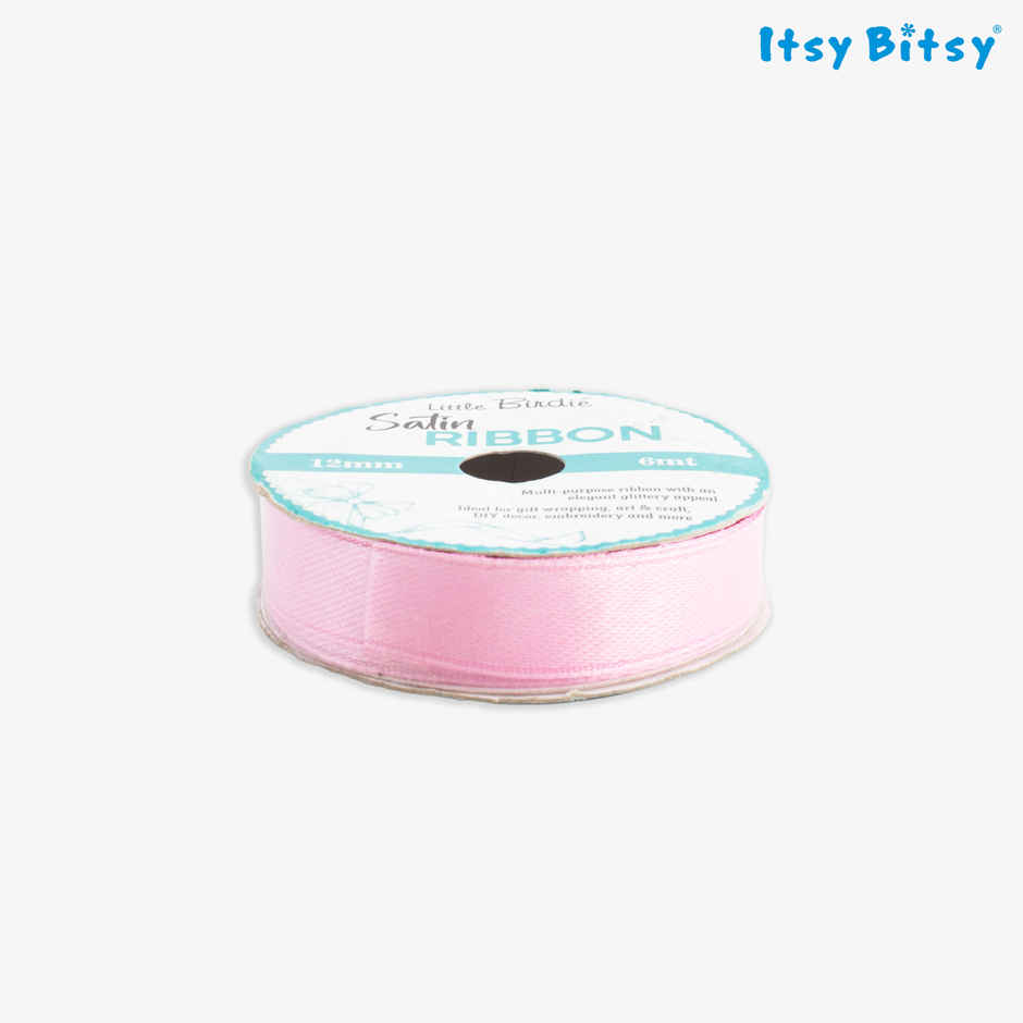 Itsy Bitsy Satin Ribbon | 12 mm | Baby Pink | 6 m | 1 Roll | LB