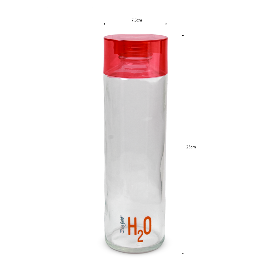 H20 Glass Fridge Bottle | 750 ml | Colour May Vary