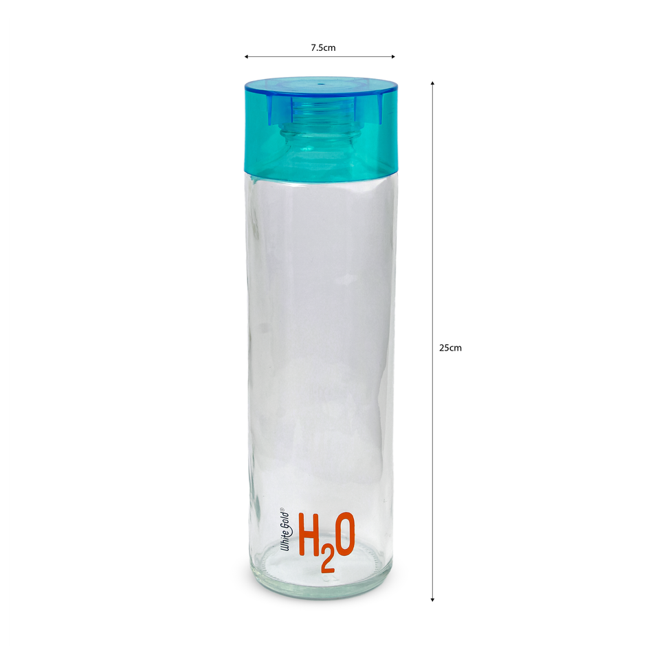 H20 Glass Fridge Bottle | 750 ml | Colour May Vary