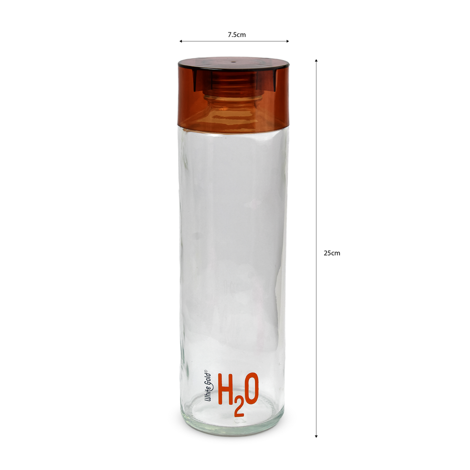 H20 Glass Fridge Bottle | 750 ml | Colour May Vary