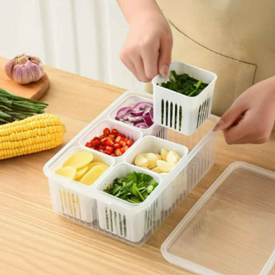 YELLOCUT Fridge Plastic Storage Box | White - 2 L