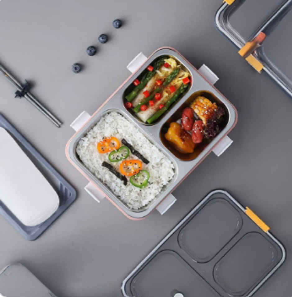 YELLOCUT Stainless Steel & Plastic Lid Lunch Box | Multicolour - 900 ml