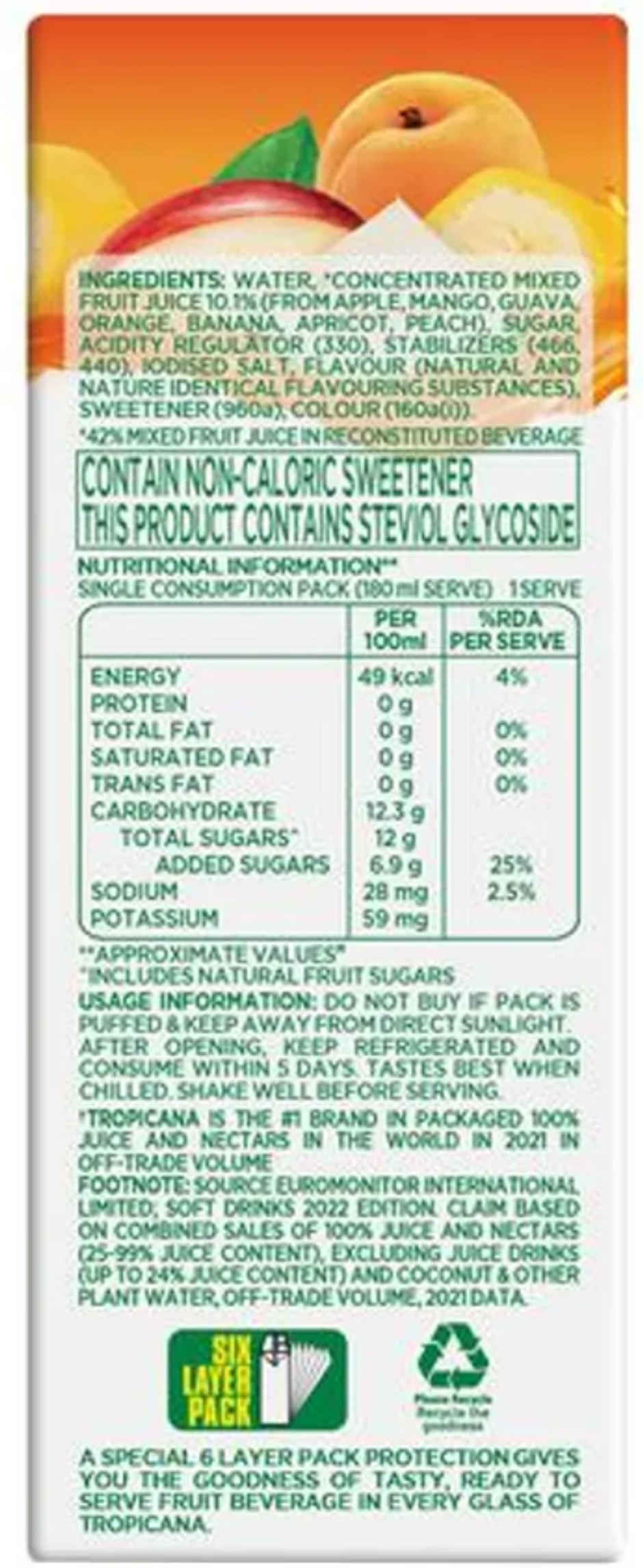 Tropicana Real Mixed Fruit Juice 200 ml Combo