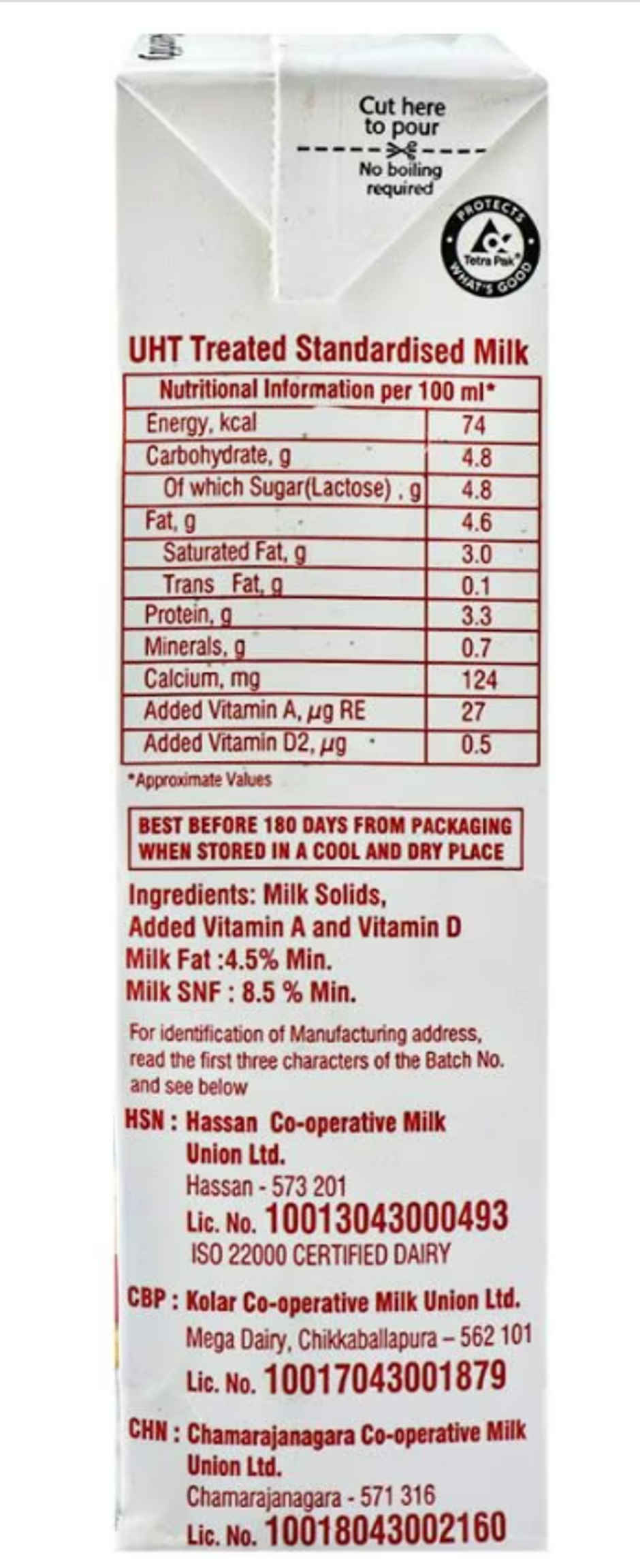 Nandini Goodlife Gold UHT Milk (Tetra Pack) Combo