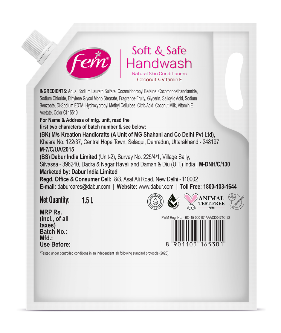 Dabur Fem Fruity Squash Soft & Safe Handwash