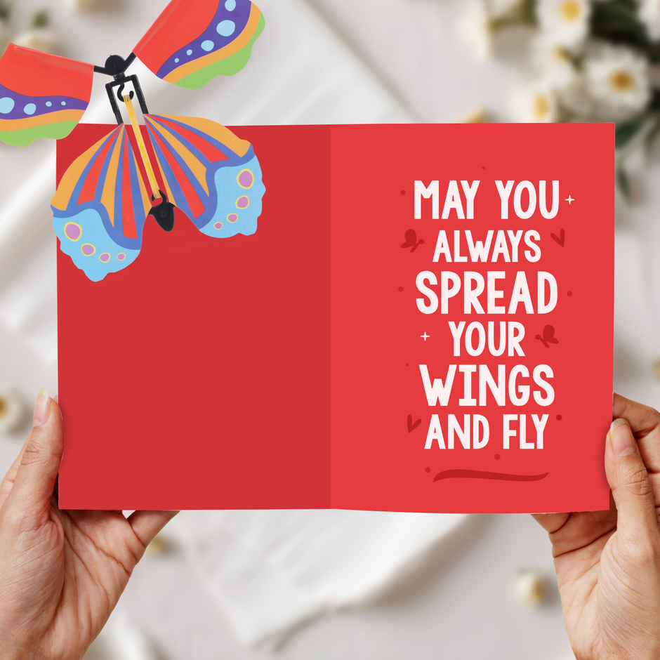 Women's Day Butterfly Card | Unique Card with a Surprise Flying Butterfly Inside | Oye Happy